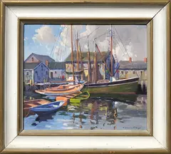 Old South Wharf – Nantucket by Charles Gordon Harris, Watercolor on Artist Board, offered Aug 2018