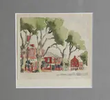 Miniature Nantucket by Doris and Richard Beer, Watercolor, offered Aug 2018
