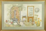 Barbara Van Winkelen, Looking Out of the Window, Main Street, Watercolor