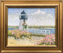 Brant Point in Spring by Victoria Harvey, Oil on Canvas, offered Oct 2017