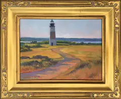 Sankaty Light by Dianne Panarelli Miller, Oil on Board, offered May 2017