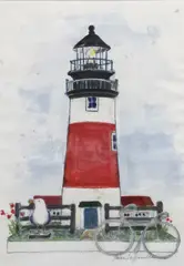 Sankaty Light by Barbara Kauffmann-Locke, Watercolor on Paper, offered Jul 2017