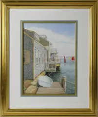 North Wharf, Nantucket by Barbara Capizzo, Watercolor on Paper, offered Jul 2017