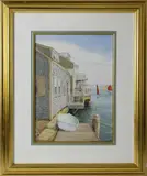 Barbara Capizzo, North Wharf, Nantucket, Watercolor on Paper