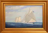 William W. Lowe, Sunday Sailing Schooners – Nantucket, Oil on Linen
