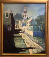 William Pettit, The Unitarian Church from Stone Alley, Oil on Canvas