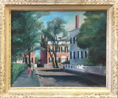 William Pettit, Pleasant Street – Nantucket, Oil on Canvas