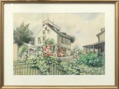 Nantucket Garden Home by F. C. Clark, Watercolor on Paper, offered Jul 2017