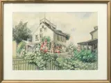 Nantucket Garden Home by F. C. Clark, Watercolor on Paper, offered Jul 2017