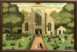 Steve L. Cull, First Congregational Church Gathering, Oil on Canvas