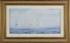 Sailing Yachts by Gerald Taber, Oil on Artist’s Board, offered Dec 2017