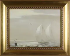 Sailing Yachts on a Cloudy Day by Gerald Taber, Oil on Artist’s Board, offered Dec 2017