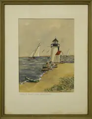 Brant Point Light, Nantucket by Anne H. Mellin, Watercolor on Paper, offered Dec 2017