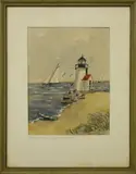 Brant Point Light, Nantucket by Anne H. Mellin, Watercolor on Paper, offered Dec 2017