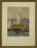 Harbor Scene, Nantucket by Anne H. Mellin, Watercolor on Paper, offered Dec 2017