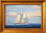 William W. Lowe, Hard Driving Schooners,, Oil on Linen