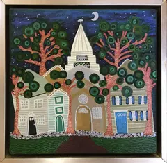 Town #11 by Deborah VanderWolk, Oil on Canvas, offered Aug 2017