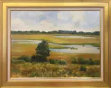 Nantucket Autumn Landscape by Sue Lingeman, Oil on Board, offered Aug 2017