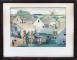 View of Nantucket Towards the Old Mill by John W. Thompson, Watercolor on Paper, offered Aug 2017