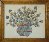 Carnations in a Vase by P. Francois, Collage of Cut, offered Aug 2017
