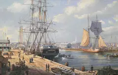 Roy Cross, Nantucket Harbor, 1850, 1850, Watercolor on Paper