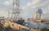 Nantucket Harbor, 1850 by Roy Cross, 1850, Watercolor on Paper, offered Oct 2016