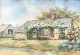 Lillian Gertrude Smith, Rose Covered Sconset Cottage, Watercolor on Paper