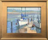 Sailboats at Dock by David Lussier, Oil on Board, offered Oct 2016