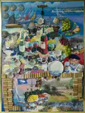 Nantucket Wine Festival by Kerry Hallam Mixed Media, Oil on Canvas, offered Jul 2016