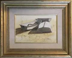 Three Dories by James Cromartie, Mixed Media on Board, offered Jul 2016