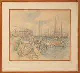 1930 Wauwinet Dock by Marie Louise McComb, 1930, Watercolor on Paper, offered Jul 2016