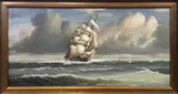 Portrait of a Ship in Rough Seas by J. Winfried, Oil on Canvas, offered Jul 2016