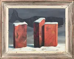 John Sharp, The Three Bricks – Nantucket, Oil on Masonite