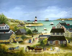 A Nantucket Hayride by Jan Munro, Mixed Media on Masonite, offered Dec 2016