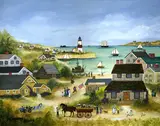 Jan Munro, A Nantucket Hayride, Mixed Media on Masonite