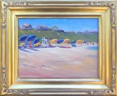Cliffside Beach Club by Dianne Panarelli Miller, Oil on Board, offered Aug 2016