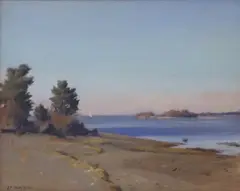 John P. Osborne, Sailing Greenwich, Oil on Canvas