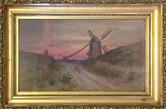 J. D. Hunting, Old Mill, Nantucket at Sunset, Watercolor on Paper