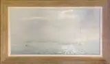 Gerald Taber, Hazy Harbor, Oil on Masonite