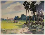 Edgar W. Jenney, Sugar Plantation, Watercolor on Paper