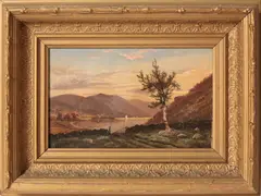 Hudson River School Study by Walter Borridge, Oil on Canvas, offered Oct 2015