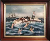 Ralph Cahoon, Capsized Boat, Oil on Masonite