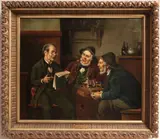 Reading the News by E. L. Ermont, Oil on Canvas, offered Oct 2015
