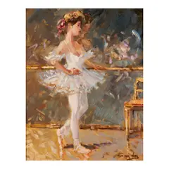 Ballerina by Niek Van der Plas, oil on board, offered Nov 2025