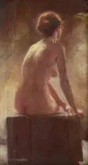 Leopold Carl Müller, A Seated Nude, oil on canvas