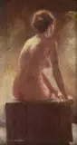 Leopold Carl Müller, A Seated Nude, oil on canvas