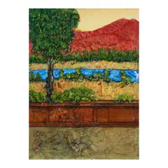 Gregory Gillespie, Red Mountain, 1997, oil on board