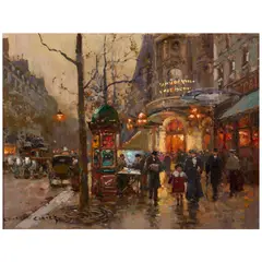 Édouard Cortès, Théâtre du Vaudeville, Boulevard des Capucines, oil on canvas