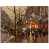 Édouard Cortès, Théâtre du Vaudeville, Boulevard des Capucines, oil on canvas