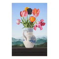 James Aponovich, Leeds Pitcher with Tulips, 1996, oil on canvas